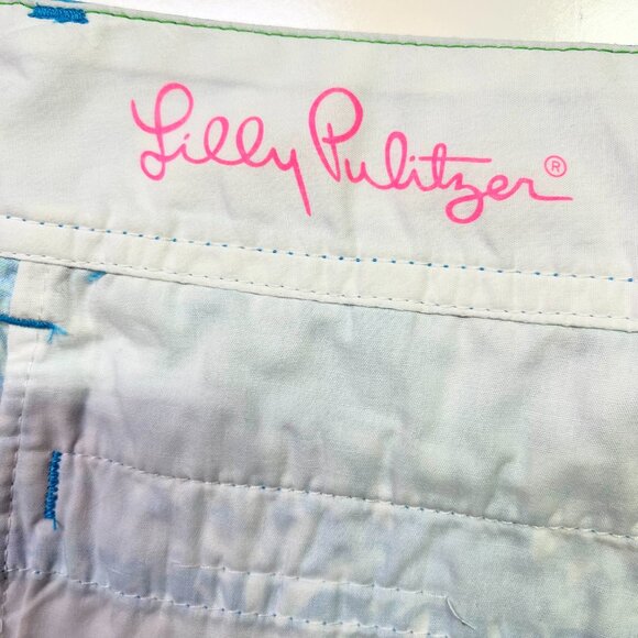 Lilly Pulitzer Size 000 The Callahan Short Blue Turquoise Floral Print - Picture 2 of 8